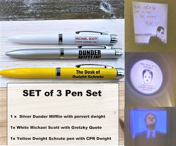 The Office Pen the Office LED Pens Dwight Schrute the Office Gifts Dunder  Mifflin Paper Michael Scott Gifts Gag Gifts, LED Pen 