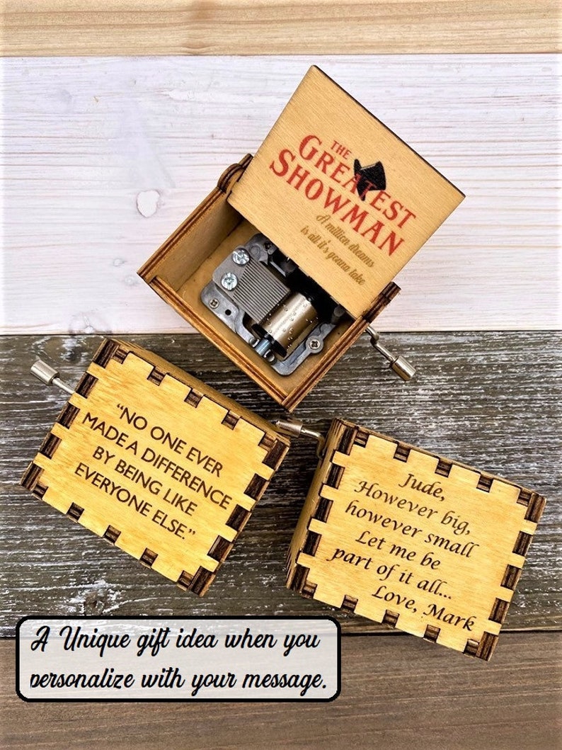 The Greatest Showman Music Box - A Million Dreams Music Box - Greatest Showman gifts - Musical - Hugh Jackman - Custom Music Box - Barnum 