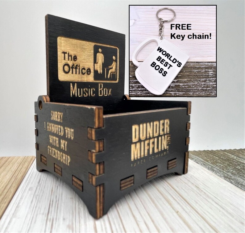 The Office Music Box: Wind up Music Box - Office music box - Dunder Mifflin - Michael Scott - The office gift - Custom Music Box 