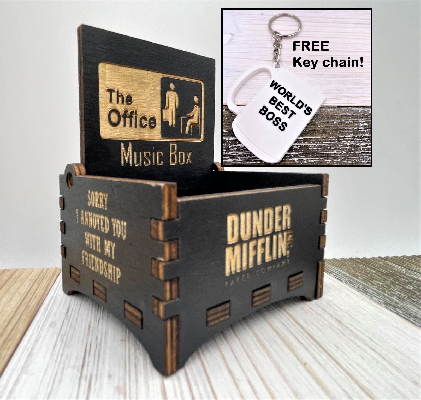 The Office Music Box Wind up Music Box Office Music Box Etsy