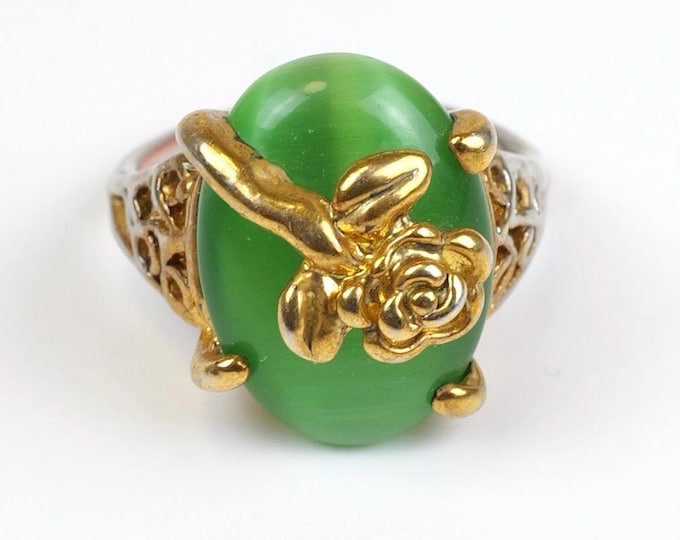 Beauty and the beast 90's ring with rose flower