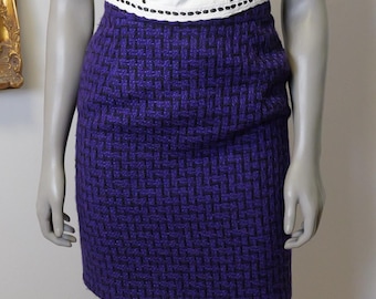 Vintage women's purple tweed mini skirt for Fall and Winter