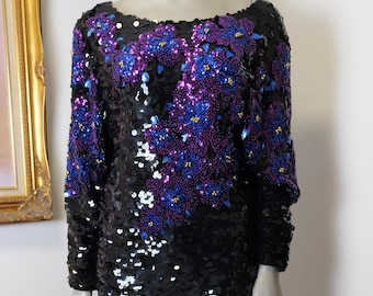 Vintage women’s beaded and sequins blouse