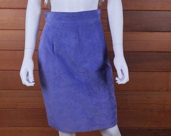 Vintage Danier Leather Women’s Purple Suede Leather Pencil Skirt Size 8
