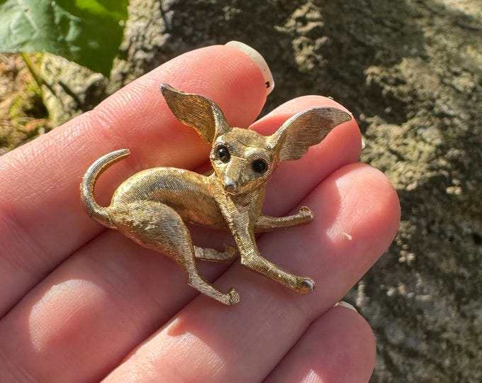 Vintage Marcel Boucher signed Chihuahua Brooch