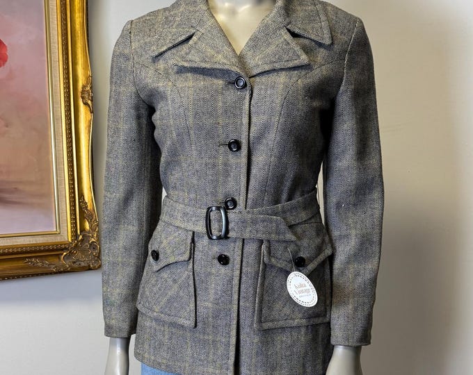 Vintage 1950's to 1960's Holt Renfrew Miss Renfrew Tweed Blazer with matching belt