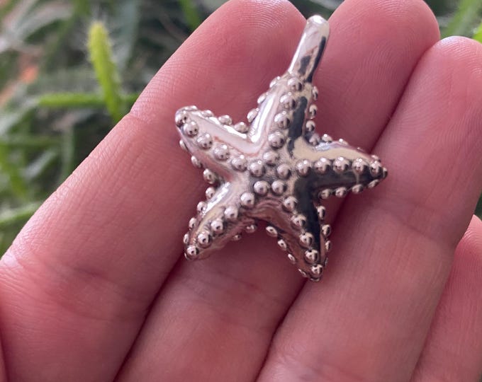 Sterling silver starfish beach vacation charm in 925 silver