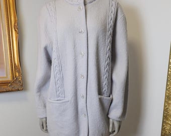 Women’s gray 100% wool cardigan coat