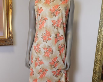 1970s Vintage Floral Dress with Matching Jacket Set