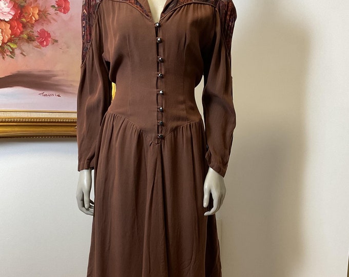 Vintage Joseph Ribkoff Canadian Made Dress / Long Ladylike Dress / Casual Dress / 90s Dress / Vintage Clothing For Fall And Winter