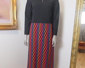 Vintage Bleeker Street 1970’s Women’s Maxi dress Size Large / Winter Long Sleeve Dress