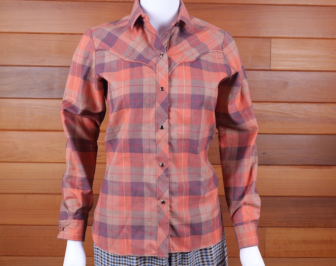 Vintage Women’s Western Shirt / Vintage Plaid Shirt / Cowgirl Checkered Top / Vintage Blouse / Western Wear / Country Concert / Rodeo