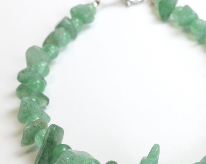 Genuine Aventurine Stone Beaded Bracelet With Sea Turtle / Summer Bracelet / Vintage Bracelet / Natural Stone Beads