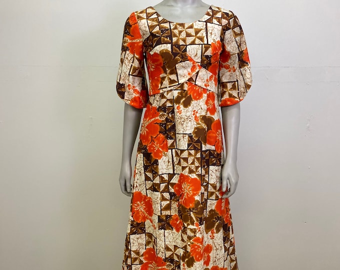 Hawaii Nei Vintage Womens Hawaiian Dress / 1970’s Vintage Hawaiian Dress / Womens Vintage Dress /  Cruise Wear / Resort Wear / Maxi Dress