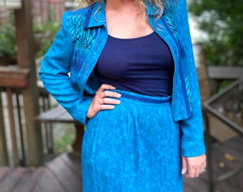 vintage 80's Crop Jacket et Pencil Skirt Set