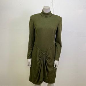 Vestido verde oliva vintage de Oscar De LaRenta