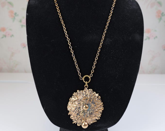 Pentti Sarpaneva Finland Vintage Bronze Brutalist Necklace from the 1960’s / Women’s Vintage Finnish Jewelry / Statement Pendant