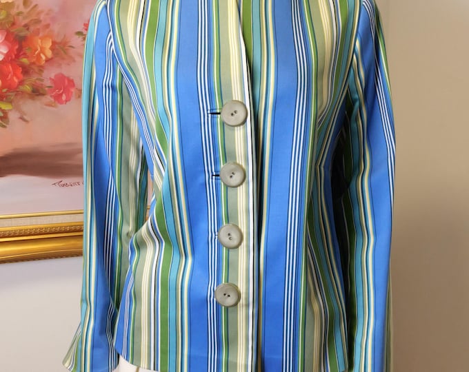 Custom made Women's Blazer in stripe print