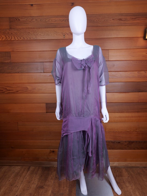 purple flapper dress costume Dark Purple Beading Fringes 1920s Dress with Accessories Set