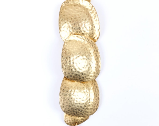 Keneth Jay Lane Signed Gold Hammered Bracelet