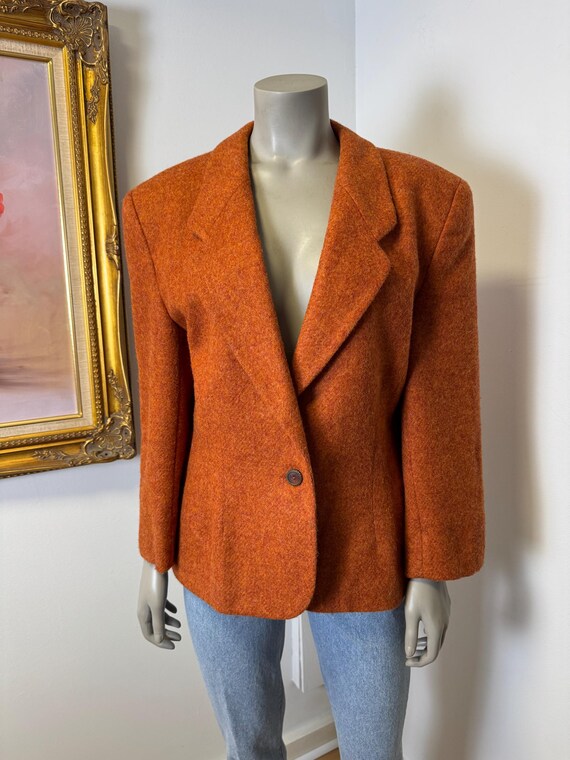Vintage women's Alfred Sung Designer Blazer in orange wool