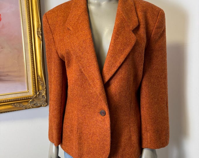 Vintage women's Alfred Sung Designer Blazer in orange wool