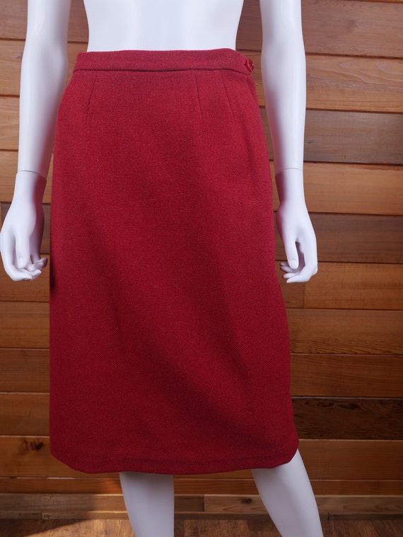 Beautiful Womens Red Wool Skirt 100 Wool Midi Skirt Vintage Wool Skirt for Fall and Winter Etsy