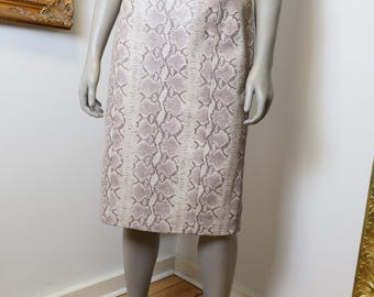 Vintage leather snake skin pencil skirt women's 30 inch waist
