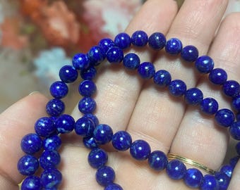 Vintage Lapis Lazuli stone beaded necklace
