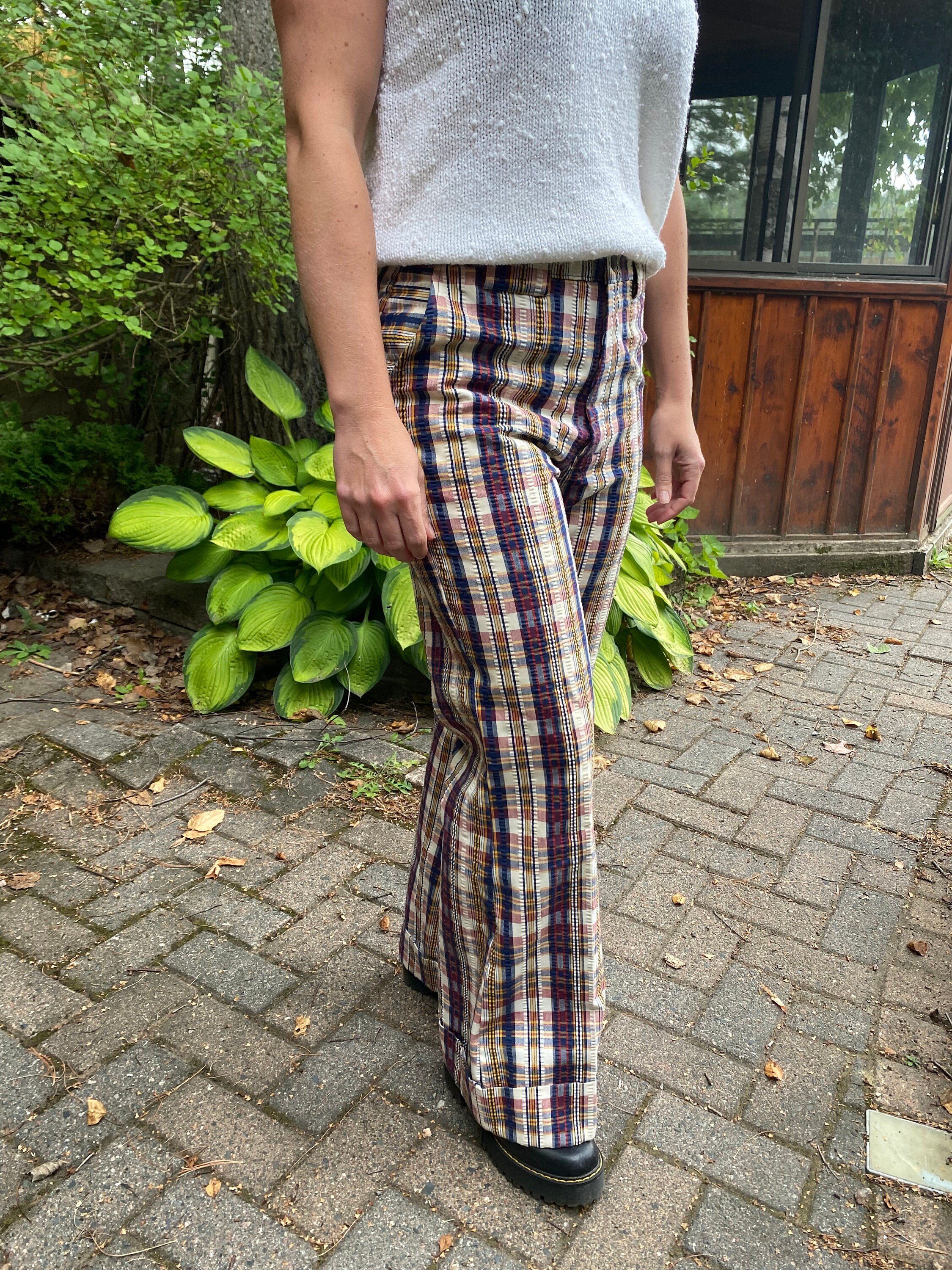 Plaid shop bell bottoms