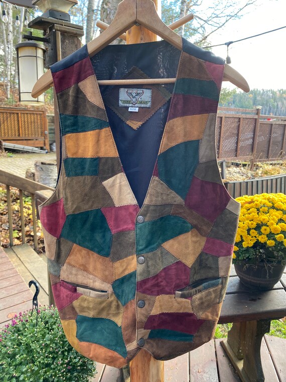 Vintage Leather Patchwork Vest