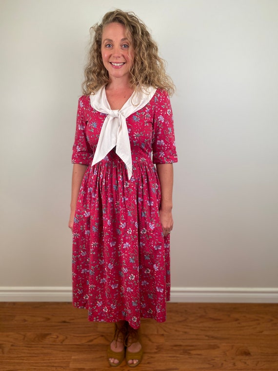 Laura Ashley Sailor Dress, Vintage Floral Dress,