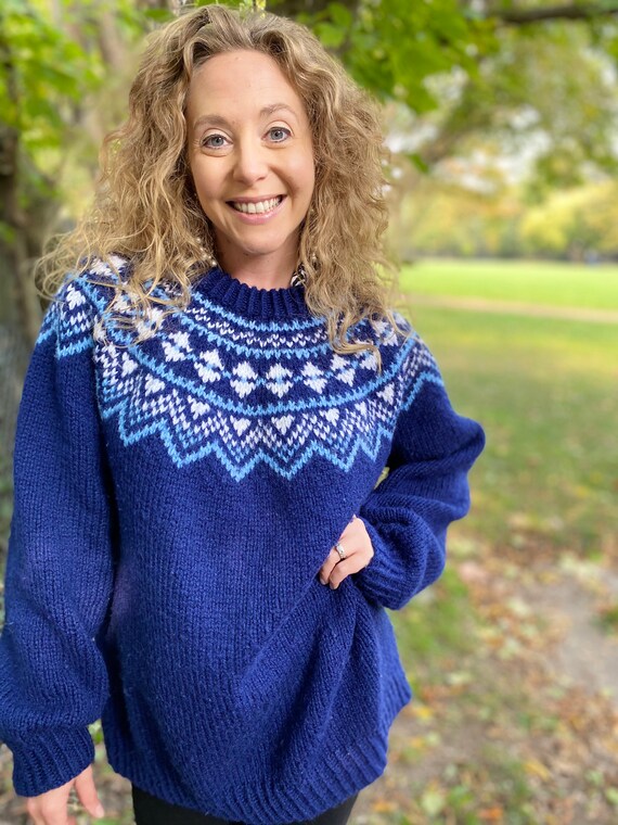 Vintage Hand Knit Wool Sweater Large