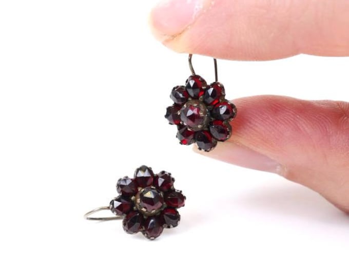Antique Victorian bohemian garnet earrings