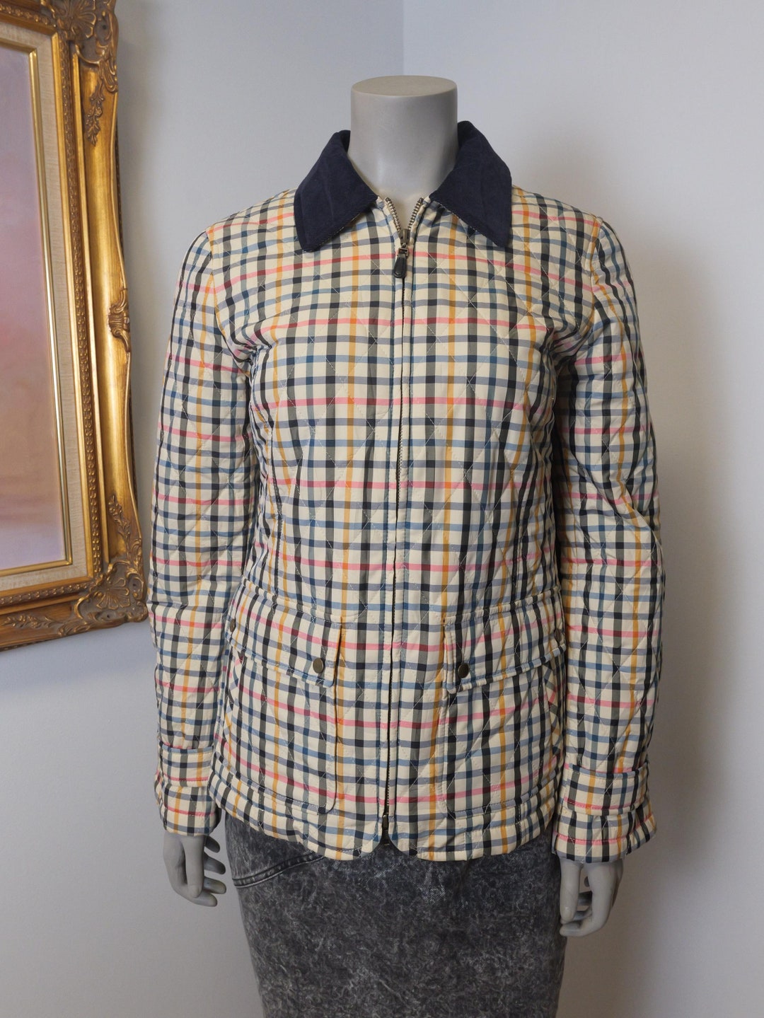 Veste D'équitation Vintage On Course – Matelassée, Marron, Taille L, Années 90