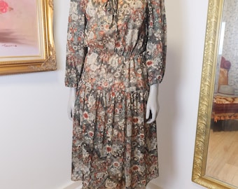 Nu Mode Toronto 70’s boho dress / Off the shoulder bohemian festival dress / Retro easy summer dress / Casual hippie midi dress