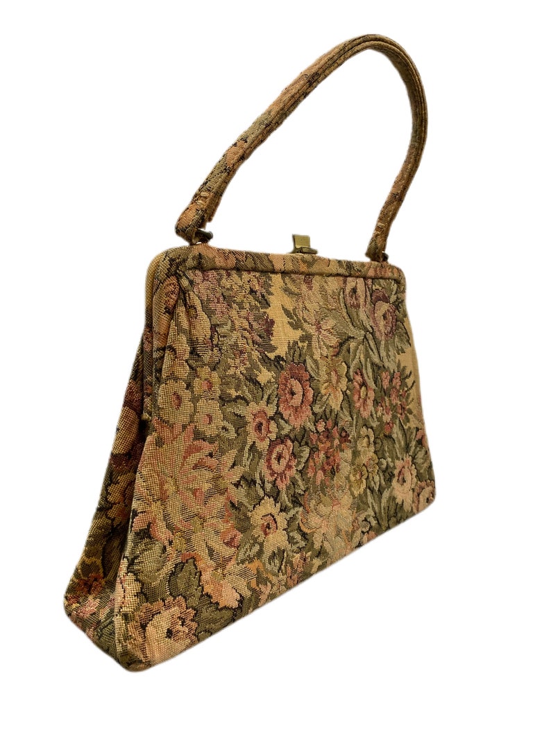 Vintage Floral Tapastry Bag