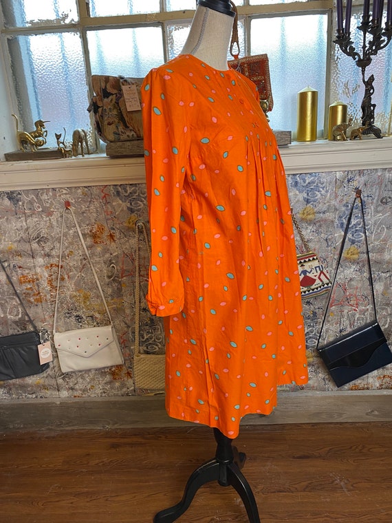 Vintage Marimekko Cotton Dress: Orange Abstract Print, Finland MCM - Etsy