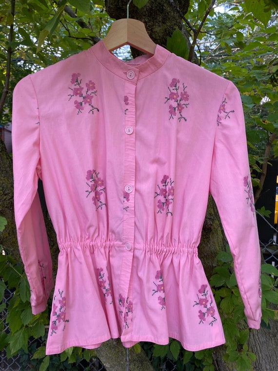 Vintage Embroidered Cotton Blouse