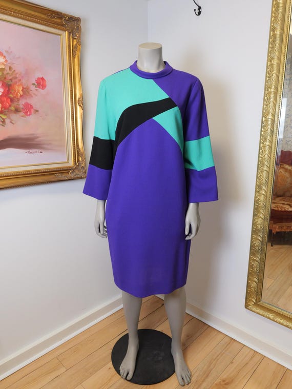 fitted lace wedding dress Nmoder Womens Maxi Dress Casual Church Long 3/4 Sleeve Slit Party Pencil Dresses  Colorblock V Neck Purple Squares M at Amazon Women's Clothing store