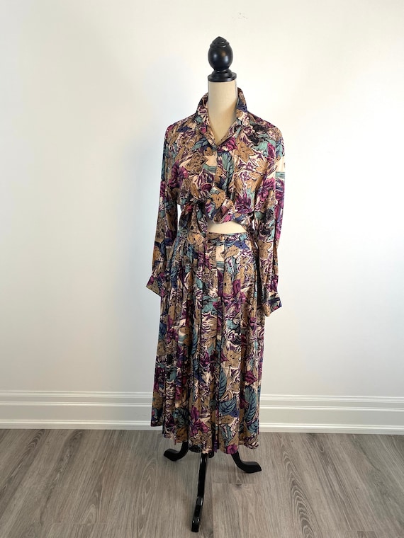 90's Vintage Matching Skirt and Blouse Set