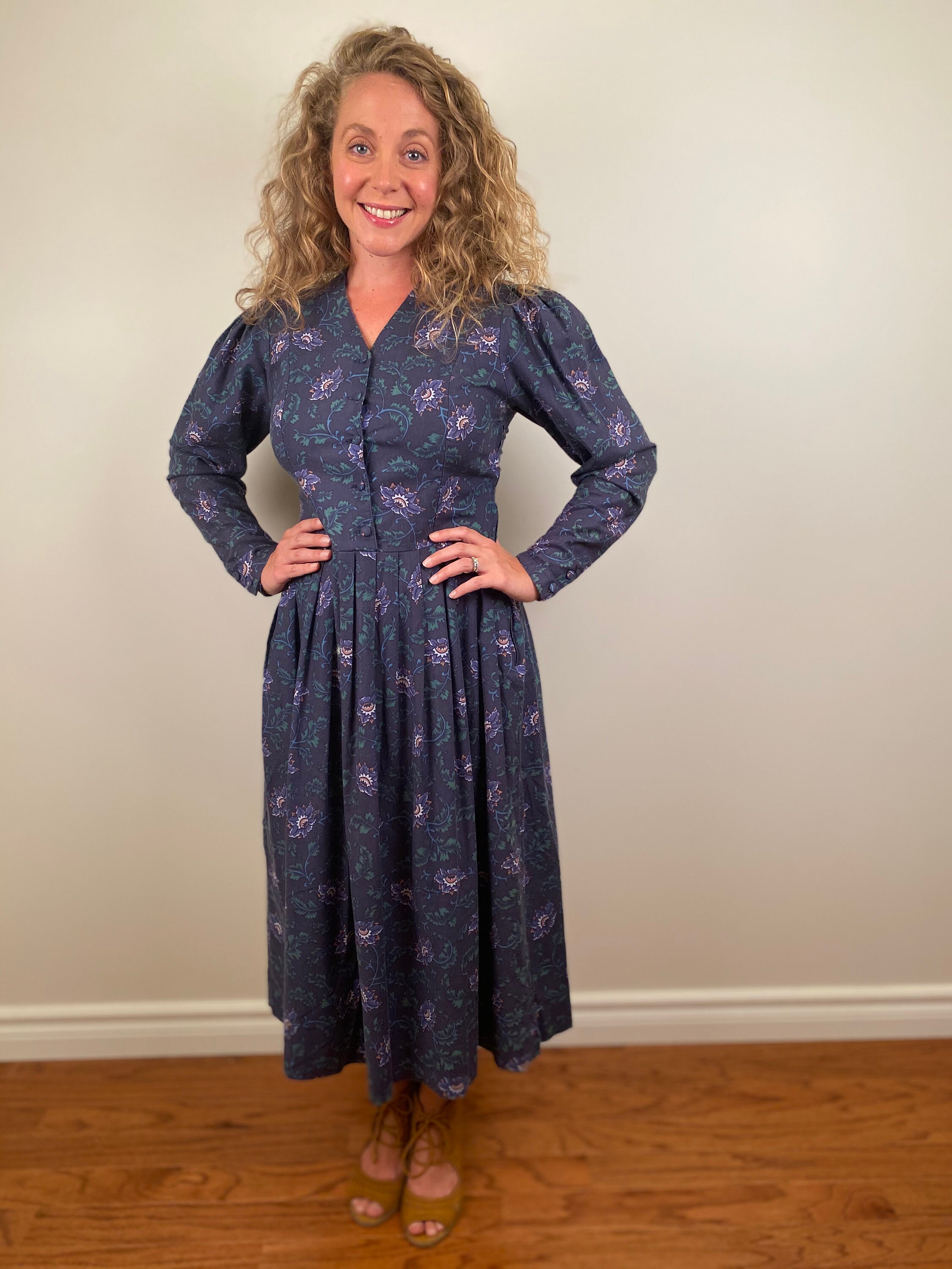 Laura Ashley Dress / Vintage Cotton Long Sleeve Dress / Fall - Etsy