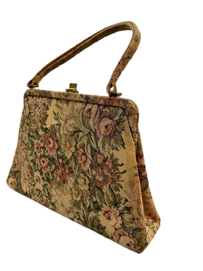 Vintage Floral Tapastry Bag