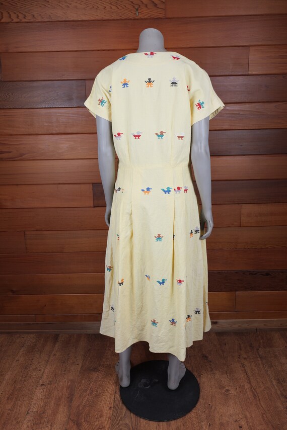 Guatemala Made Hand Loomed Yellow Dress With Embr… - image 6