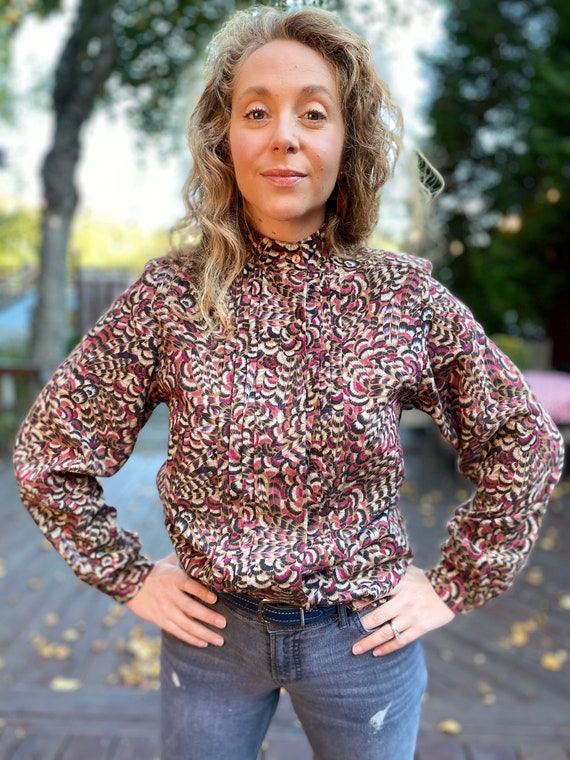 Vintage Wool Blend Pleated Front Shirt