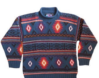 Vintage 100% wool Aztec sweater from Peru size medium