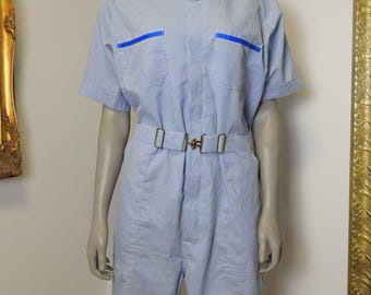 Para Suit Vintage 1970’s Summer Romper Jumpsuit By Parachute / Boiler Suit / Shorteralls / Women's Vintage Jump Suit