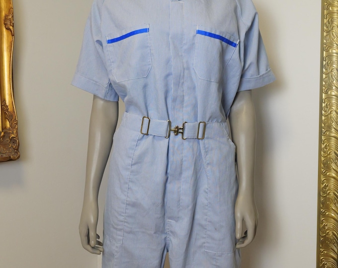 Para Suit Vintage 1970’s Summer Romper Jumpsuit By Parachute / Boiler Suit / Shorteralls / Women's Vintage Jump Suit