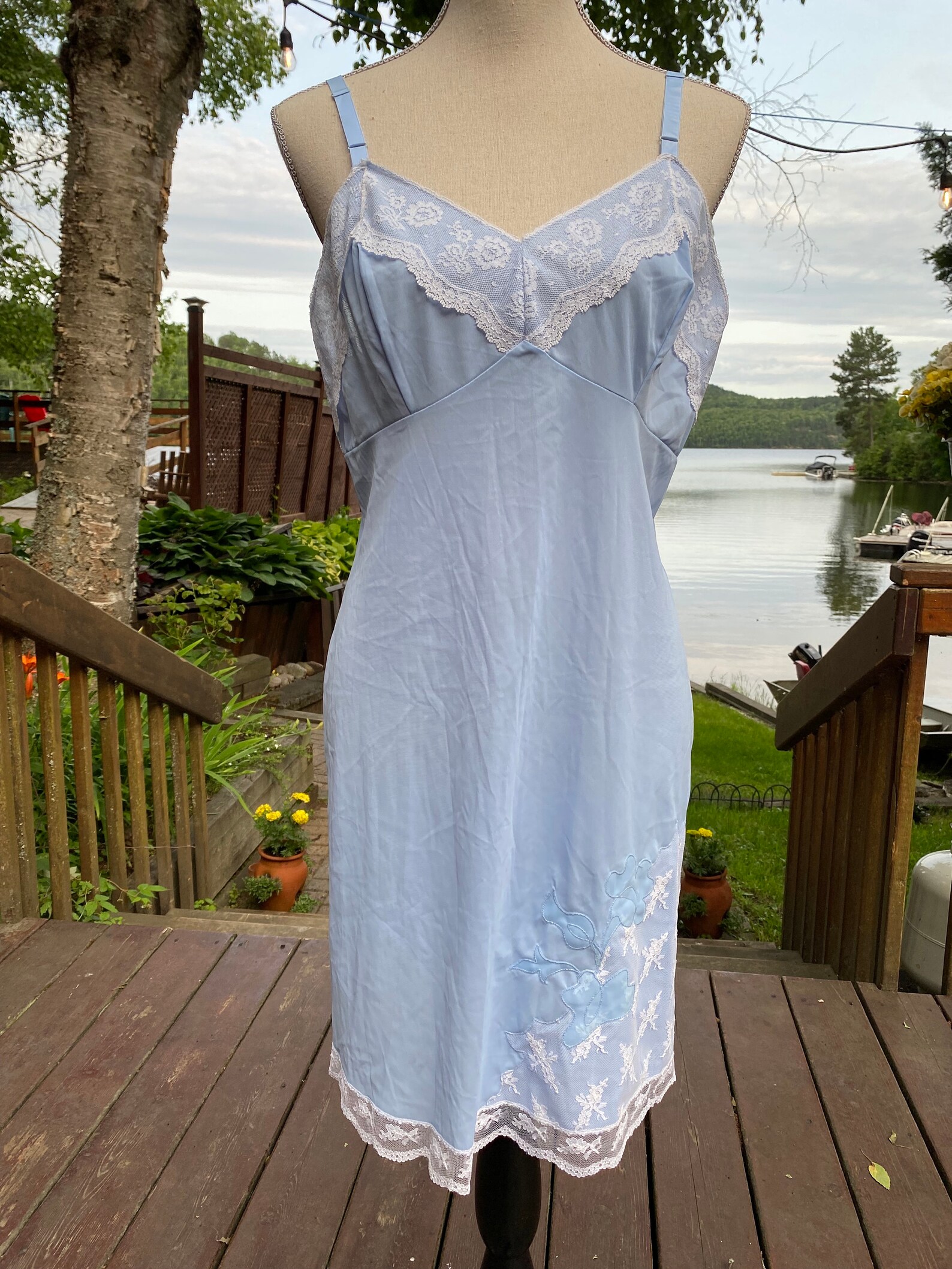 Vintage Baby Blue Slip Dress Etsy