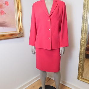 Vintage Bill Blass Women’s Large Skirt Suit in pink / Vintage Bill Blass Blazer / Vintage Pink Pencil Skirt / Vintage Matching Set